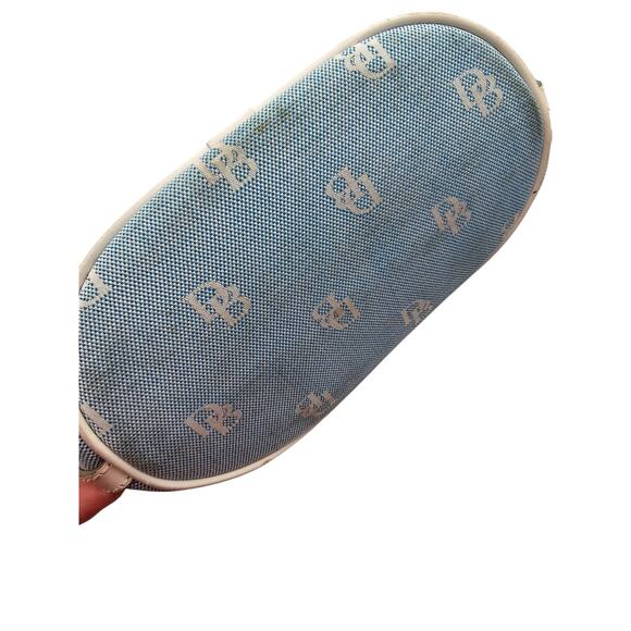 Vintage Y2K Dooney & Bourke Signature Monogram Bucket Handbag Powder Blue - Picture 3 of 6